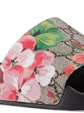 Gucci Supreme GG Blooms shower Slide Sandals Floral Pool shoes flats logo